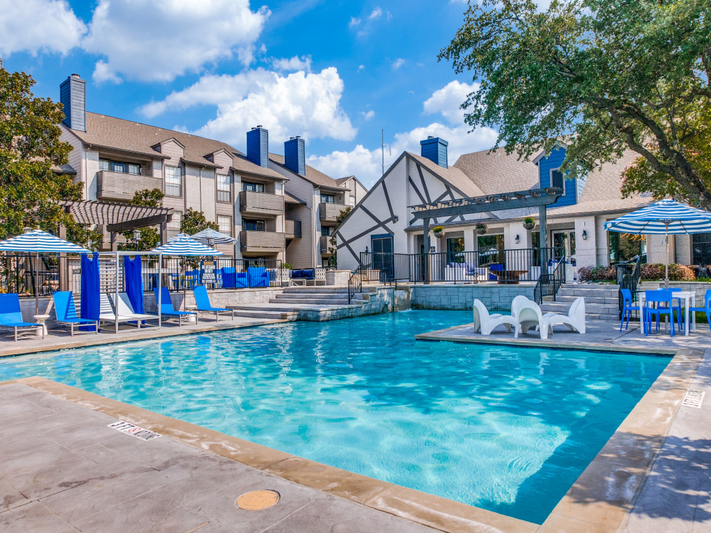 New renovated main pool at apartments on North Gate in Irving, TX