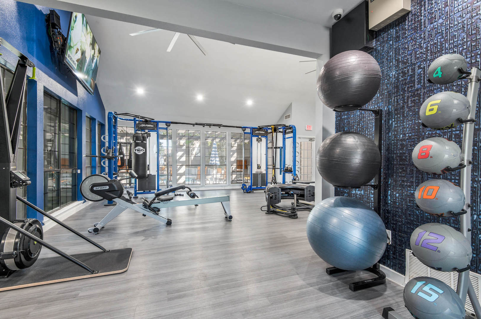 Fitness Center medicine and exercise ball area